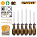 6Pcs S2 طقم مفكات مسكة كوتشوك ضرب