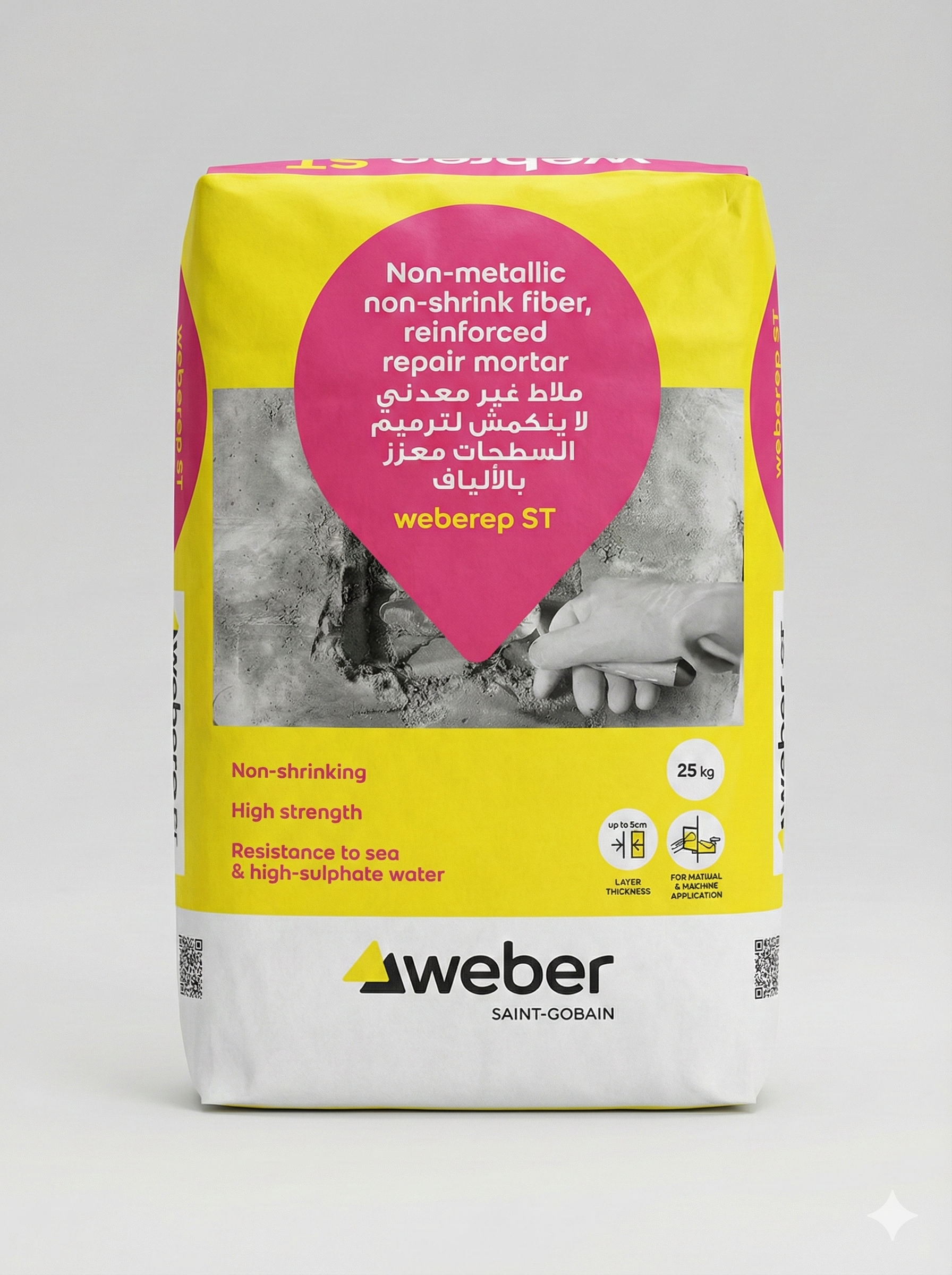 Weberep ST – Fiber-Reinforced Non-Shrink Repair Mortar – 25kg