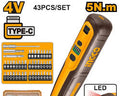 Ingco 4V Cordless Screwdriver Set with 43 Bits & Case/مفك براغي إنجكو بطارية 4 فولت مع طقم 43 قطعة
