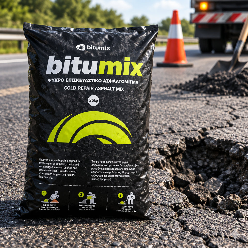Bitumix Cold Repair Asphalt Mix – Ready-to-Use Pothole & Road Patching Material